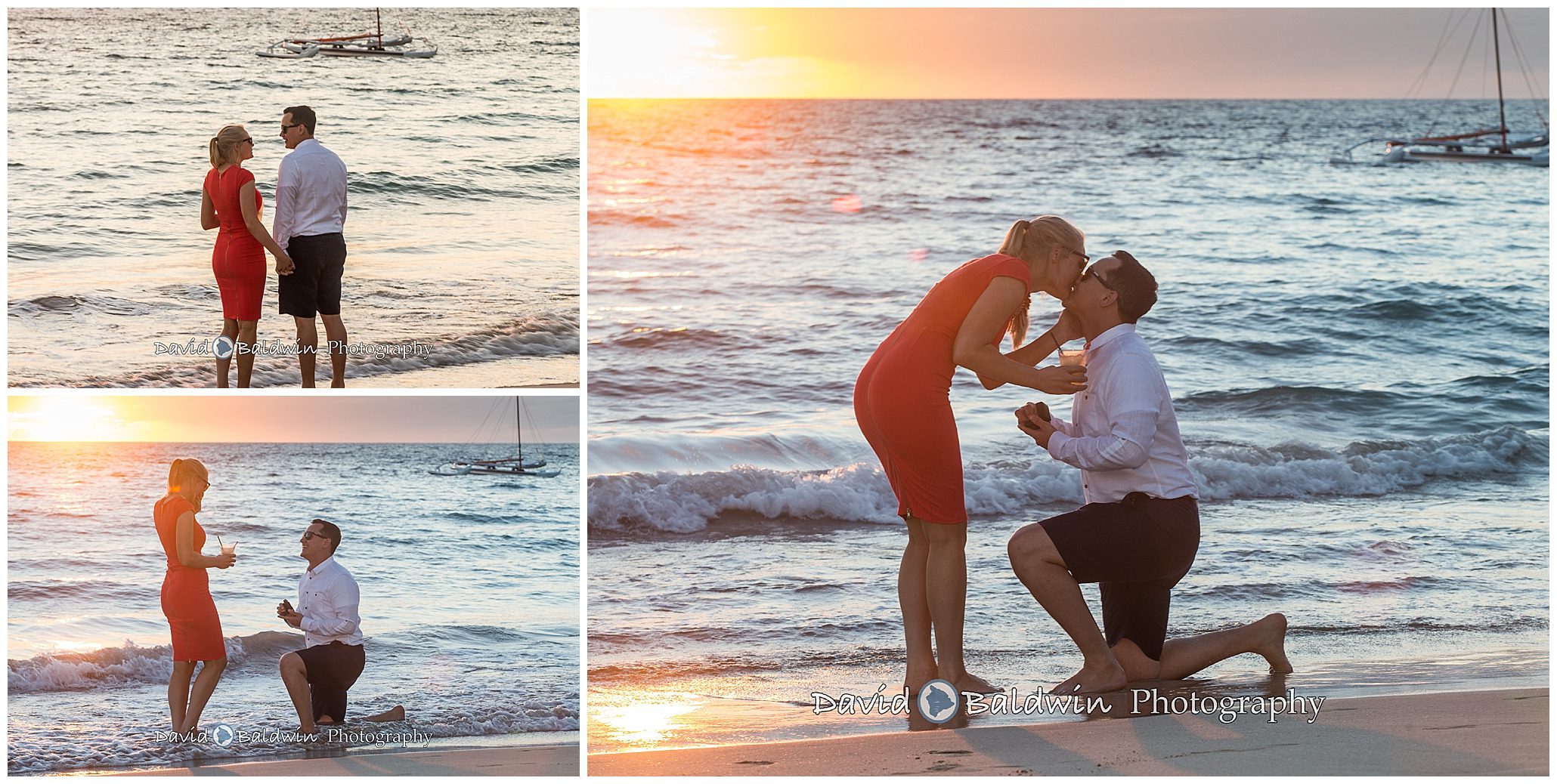 surprise proposal engagement photographers Mauna Kea beach hotel