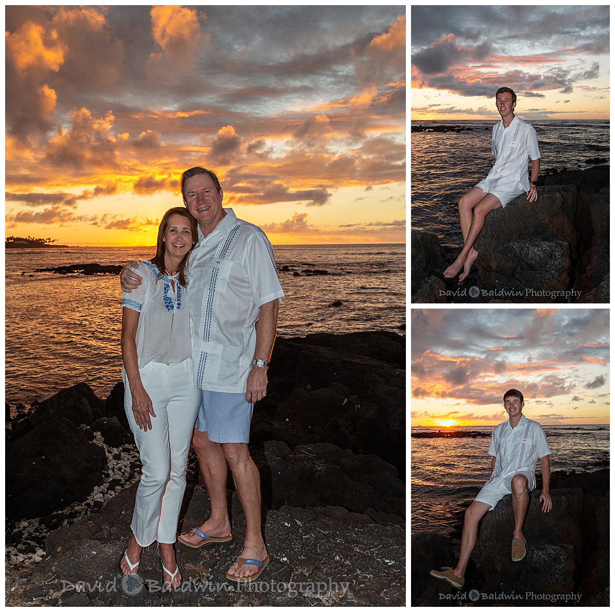 couple shot at sunset at pauoa bay