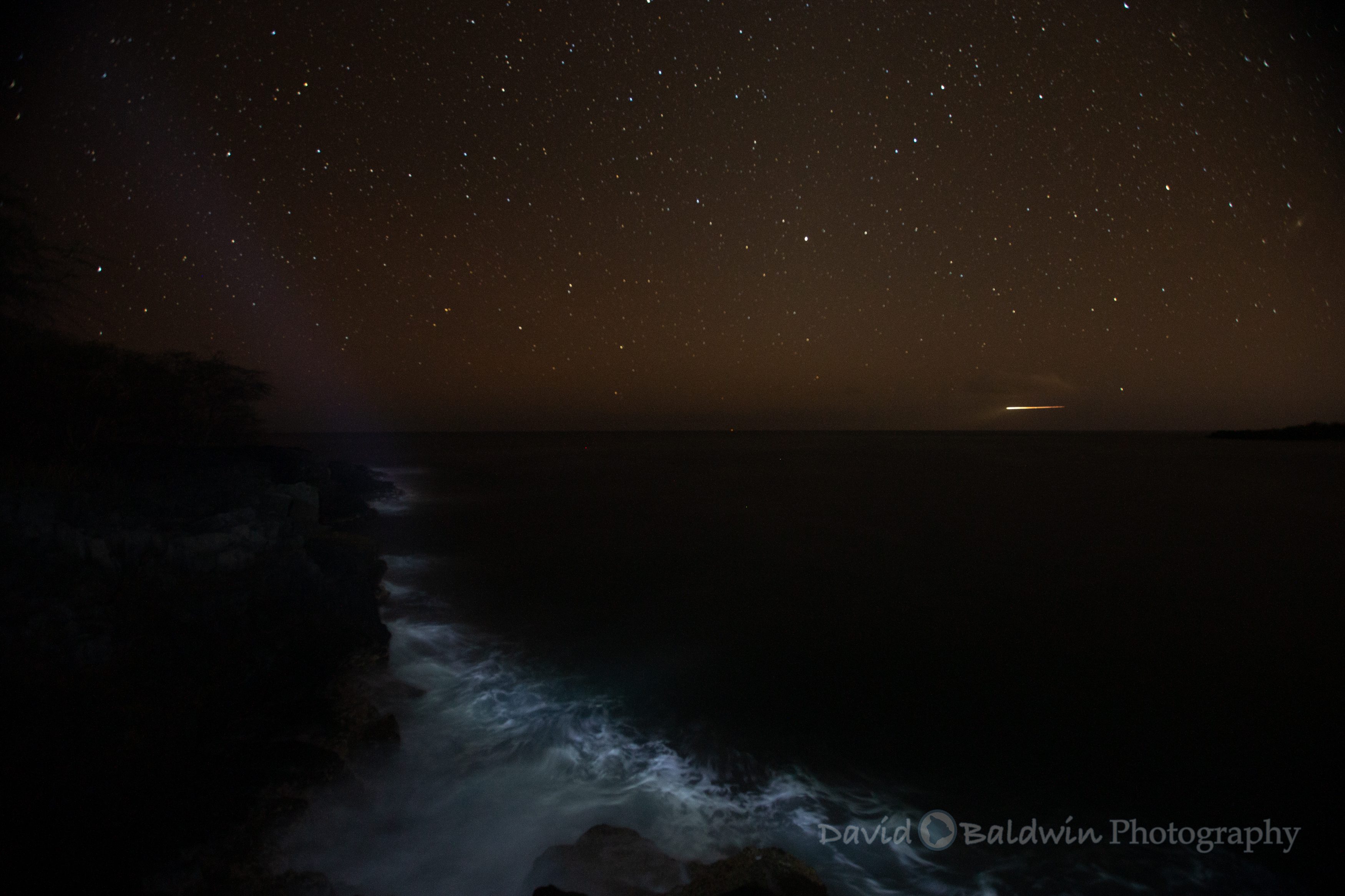 coastline end of the world at night with stars