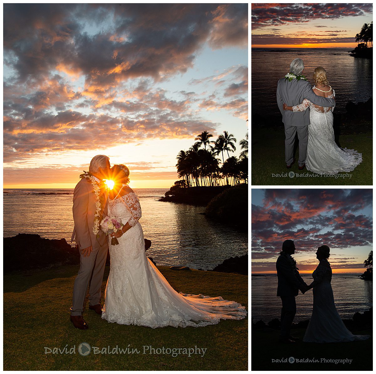 sunset wedding photos Hilton Waikoloa Big Island Hawaii