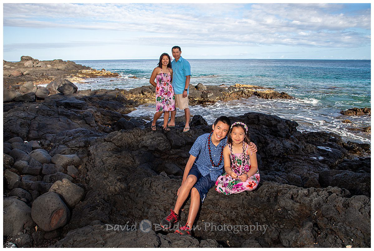 family photos Keauhou bay at the Sheraton Kona