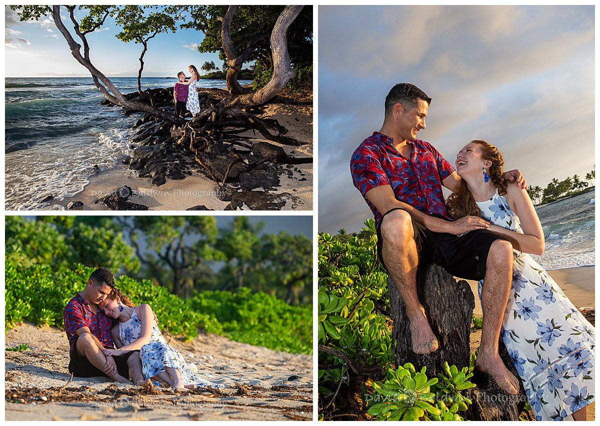 engagement photo session kukio kona hawaii,
