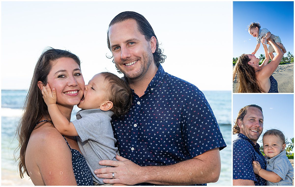 family photos on Kukio beach Hawaii